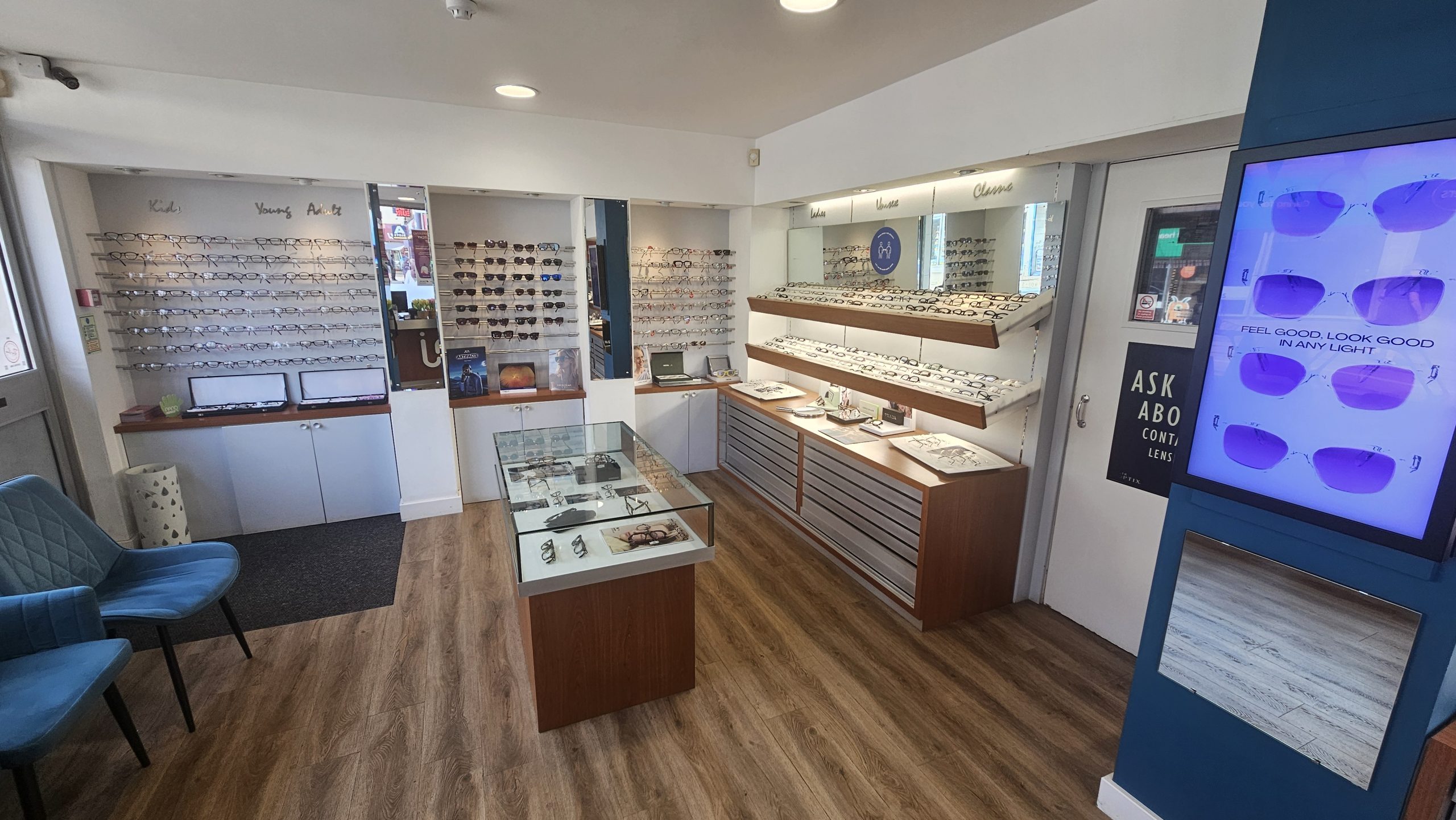 Interior of Martin Johnson Opticians in Hillsborough, Sheffield Interior of Martin Johnson Opticians in Hillsborough, Sheffield